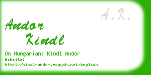 andor kindl business card